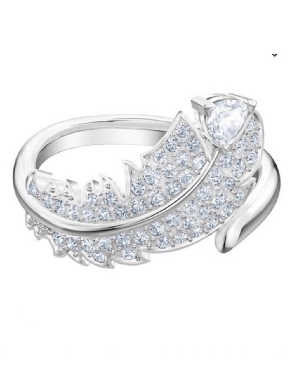 Swarovski size 7 Feather Ring NEW